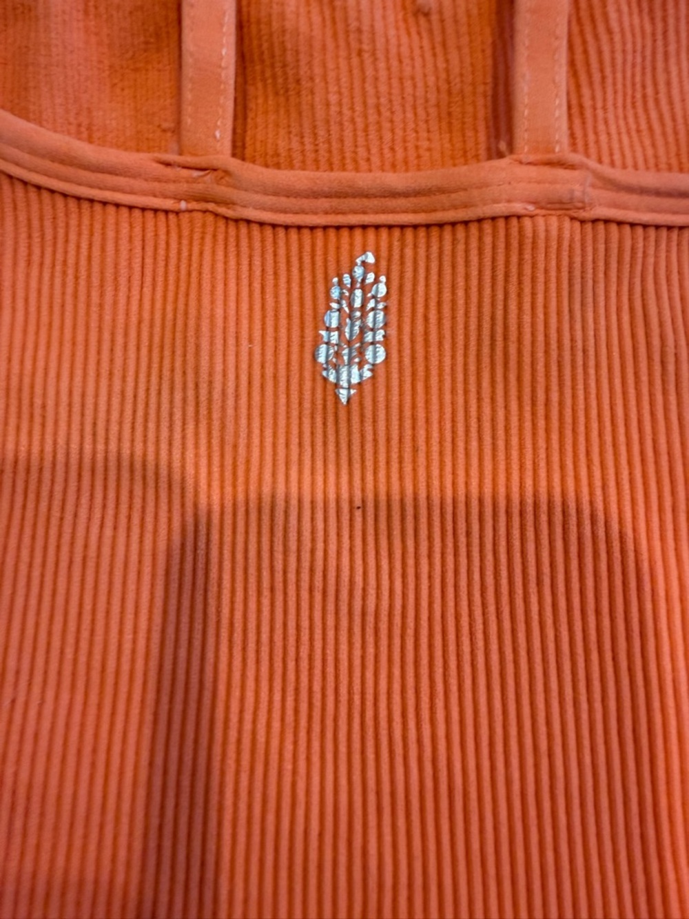 FP Movement by Free People Orange Ribbed Ruffle-Strap Crop Top - Picture 4 of 7